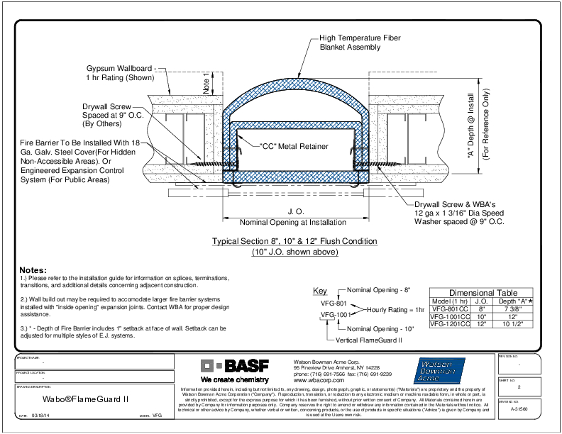 Wabo®FlameGuard II (VFG-801-1201) CAD Detail Cover