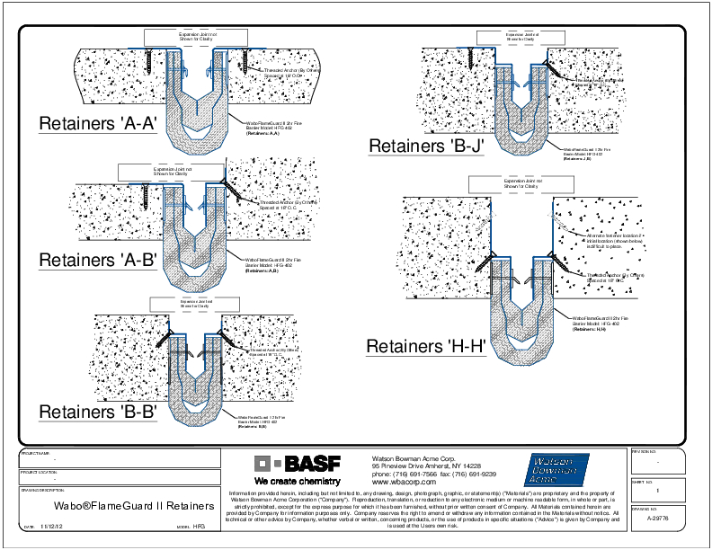 Wabo®FlameGuard II Retainers CAD Detail Cover