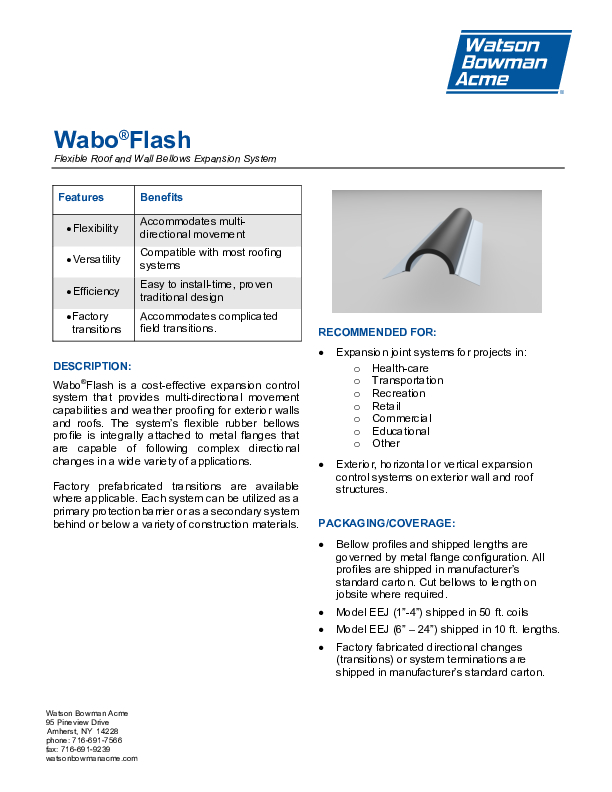 Wabo®Flash (ECF, EEJ, EVS) Technical Data Sheet Cover