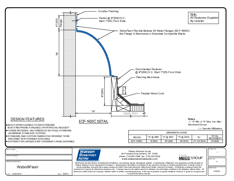 Wabo®Flash (ECF-1600C) CAD Detail Cover