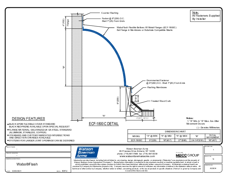 Wabo®Flash (ECF-1800C) CAD Detail Cover