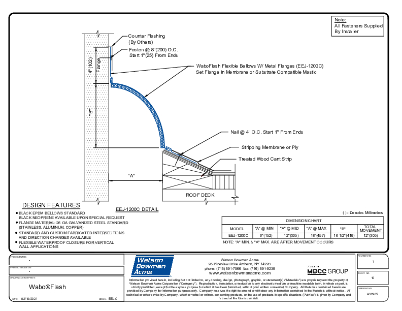 Wabo®Flash (EEJ-1200C) CAD Detail Cover