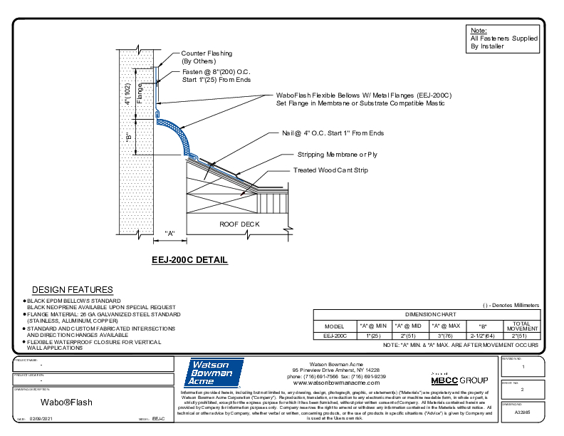 Wabo®Flash (EEJ-200C) CAD Detail Cover