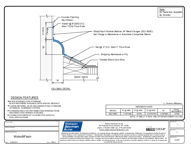 Wabo®Flash (EEJ-300C) CAD Detail Cover