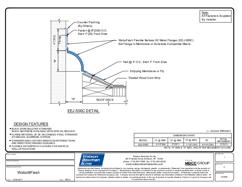 Wabo®Flash (EEJ-500C) CAD Detail Cover