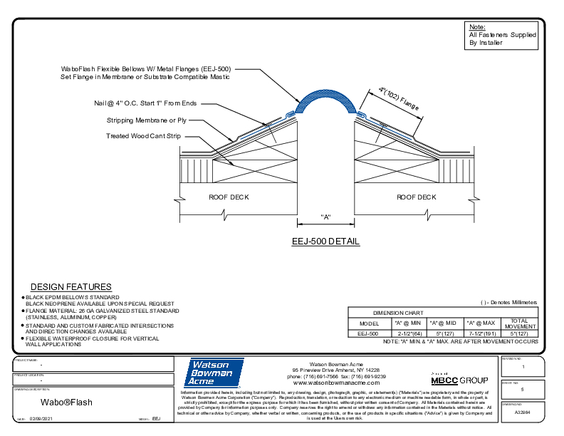 Wabo®Flash (EEJ-500) CAD Detail Cover