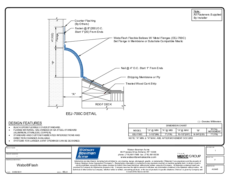 Wabo®Flash (EEJ-700C) CAD Detail Cover