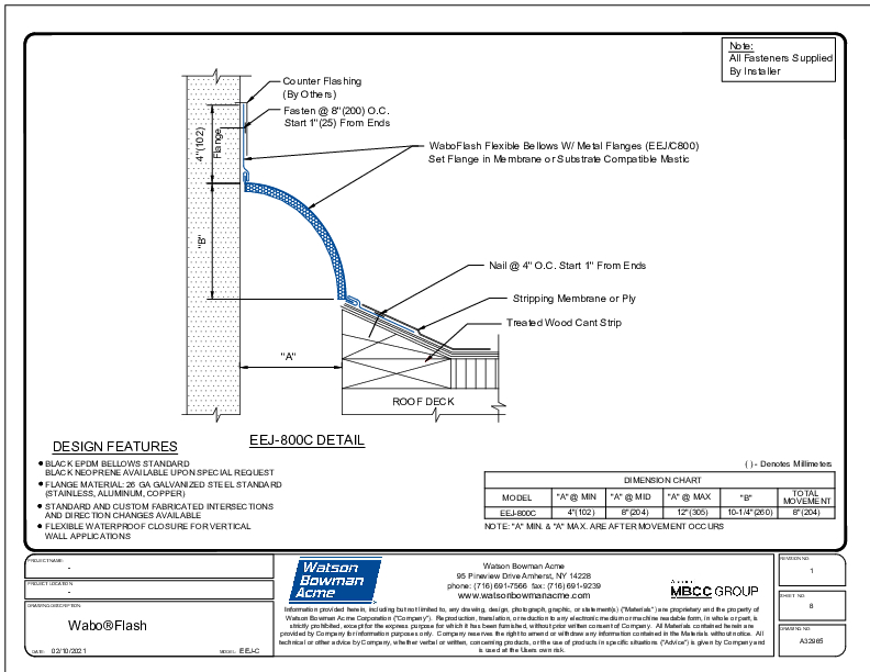 Wabo®Flash (EEJ-800C) CAD Detail Cover