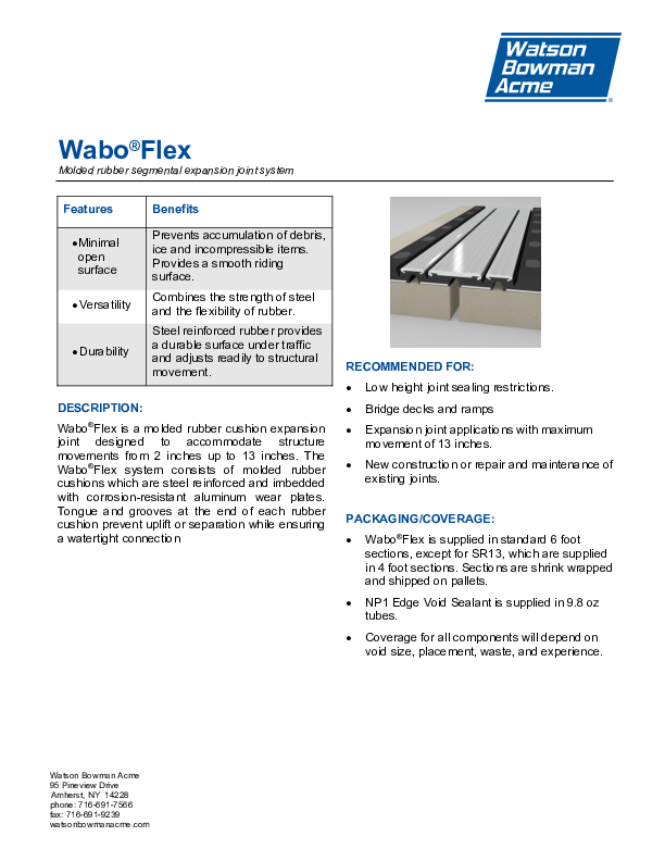 Wabo®Flex (SR) Technical Data Sheet Cover