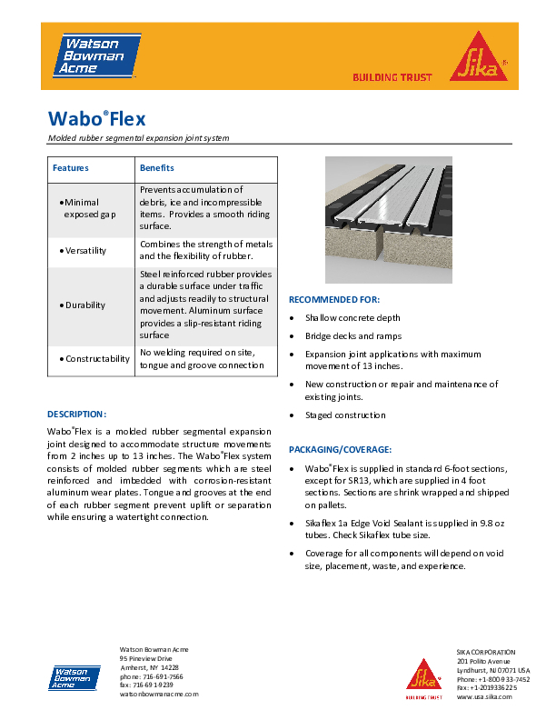Wabo Flex Data Sheet Cover