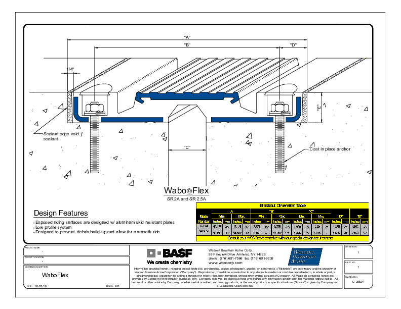 Wabo®Flex (SR-2A) CAD Detail Cover