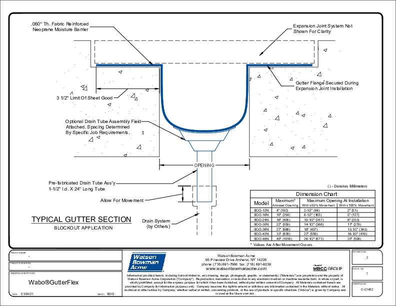 Wabo Gutter Flex BOG 12 N 48 N C2145201 PDF Cover
