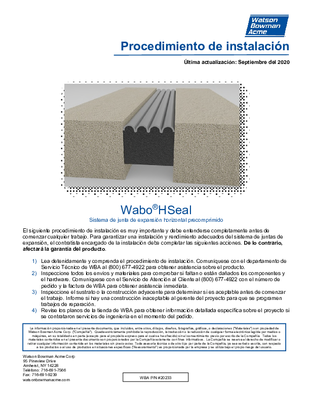 Wabo®HSeal US Spanish Cover