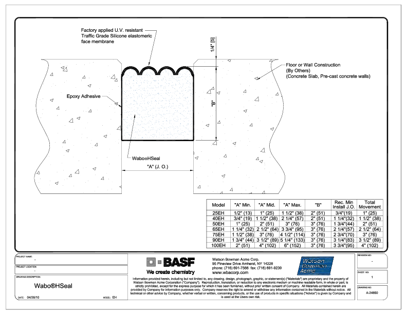 Wabo®HSeal (EH-25-100) CAD Detail Cover