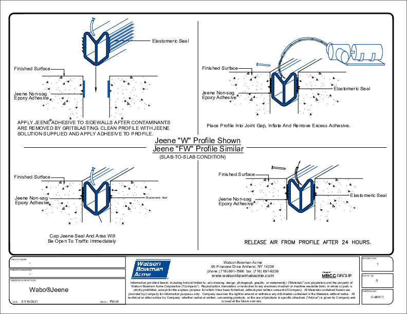 Jeene® (FW-W) Installation CAD Detail Cover