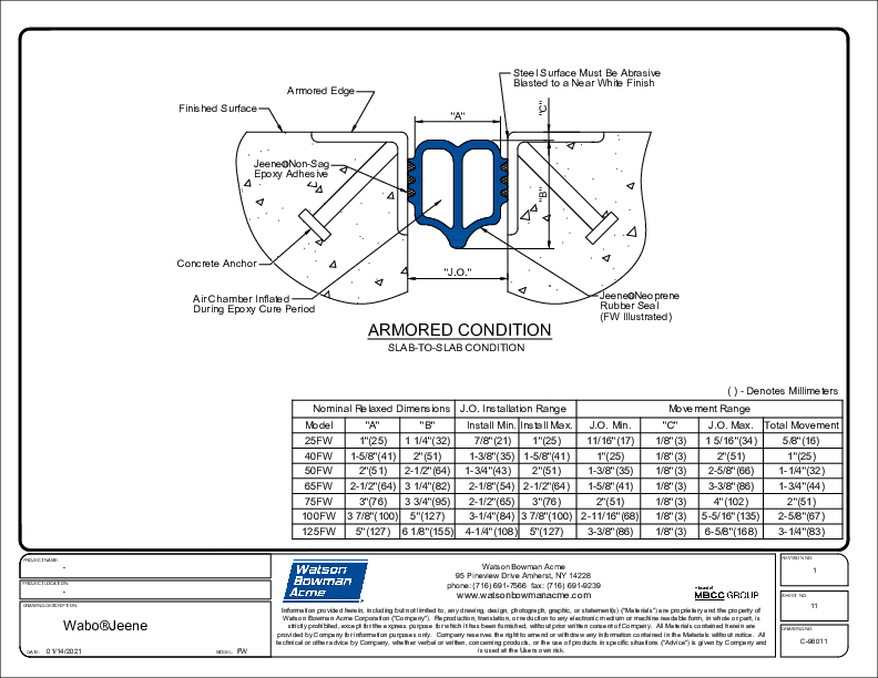 Jeene® (FW) Armored Condition CAD Detail Cover