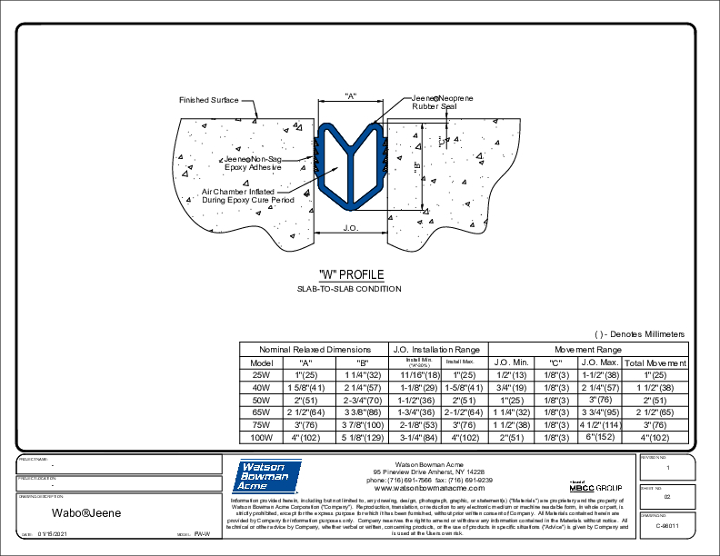 Jeene® (W) Profile CAD Detail Cover