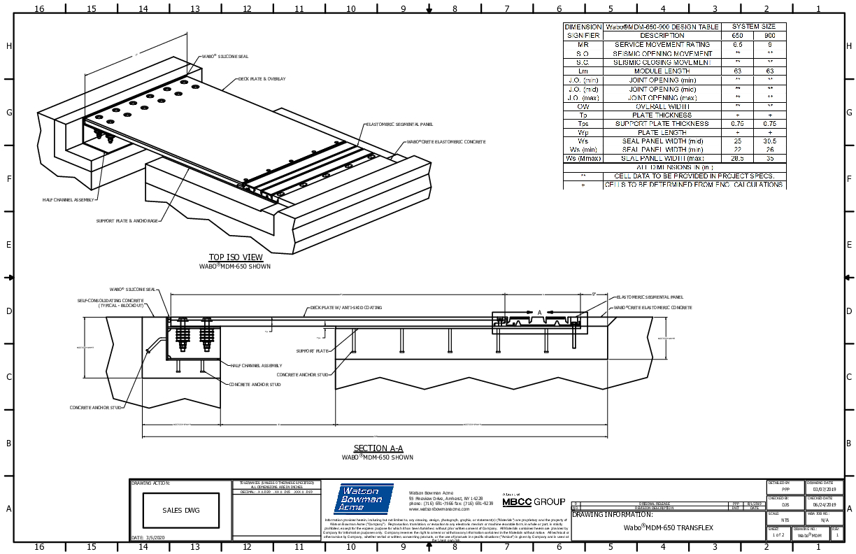 Wabo®MDM TransFlex (MDM-650) CAD Detail Cover