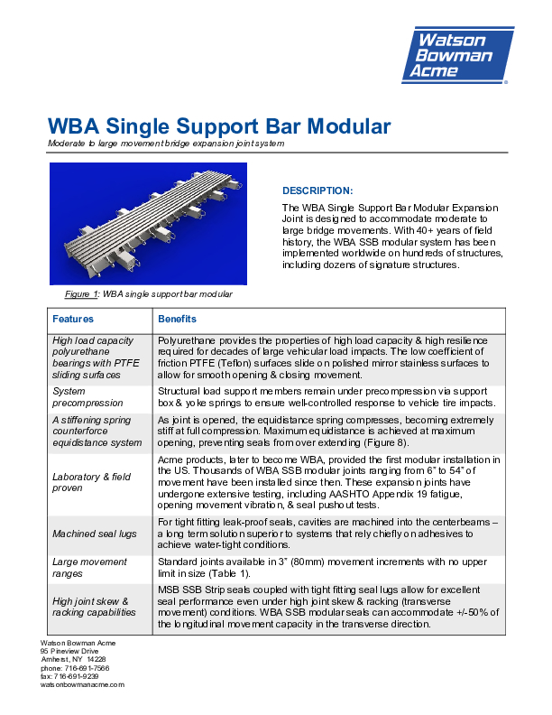 Wabo Modular BETA 0123 Data Sheet Cover