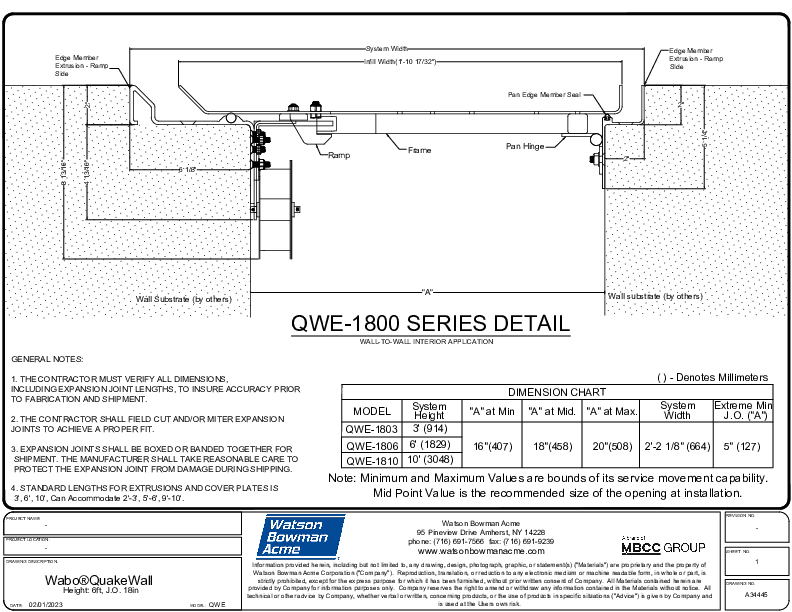 Wabo Quake Wall QWE 1806 A34445 PDF Cover