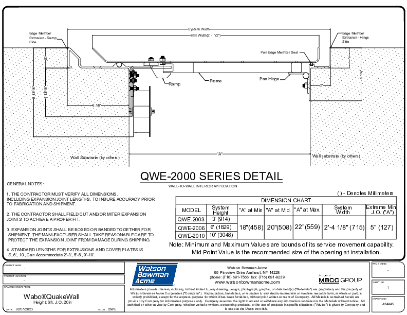 Wabo Quake Wall QWE 2006 A34445 PDF Cover