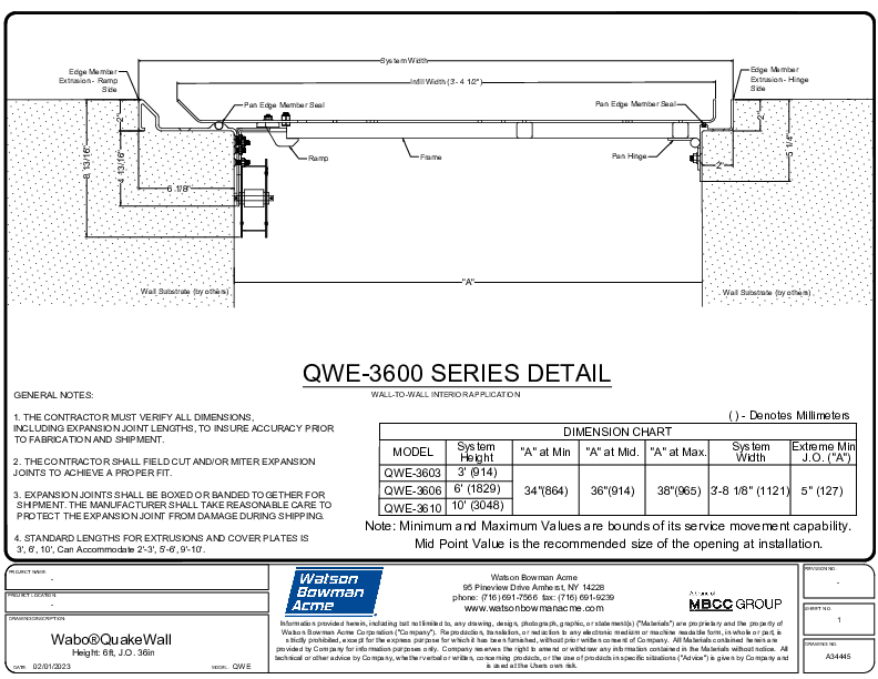 Wabo Quake Wall QWE 3606 A34445 PDF Cover