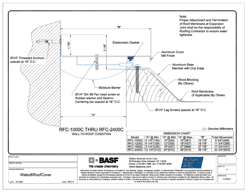 Wabo®RoofCover (RFC-1000C-2400C) CAD Detail Cover