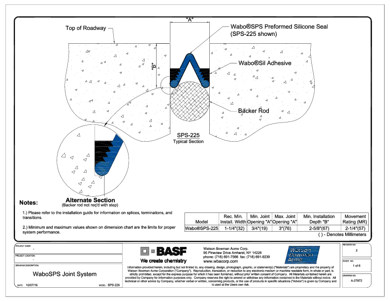 Wabo®SPS 225 CAD Detail Cover