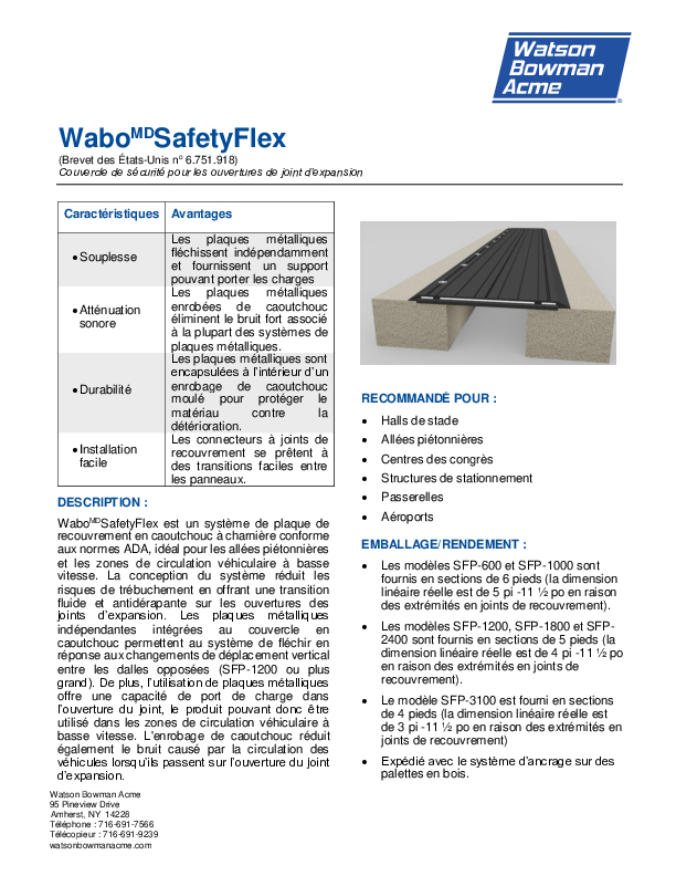 Wabo®SafetyFlex (SFP) DataSheet French Cover