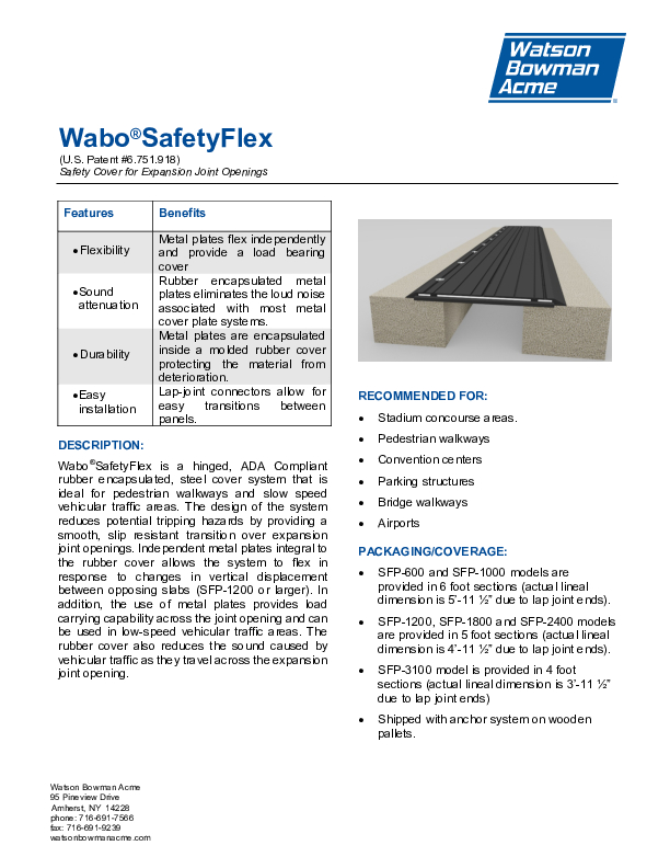 Wabo®SafetyFlex (SFP) Technical Data Sheet Cover