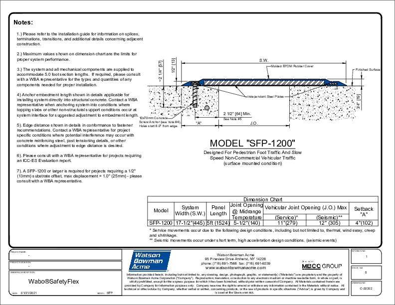 Wabo®SafetyFlex (SFP-1200) CAD Detail Cover