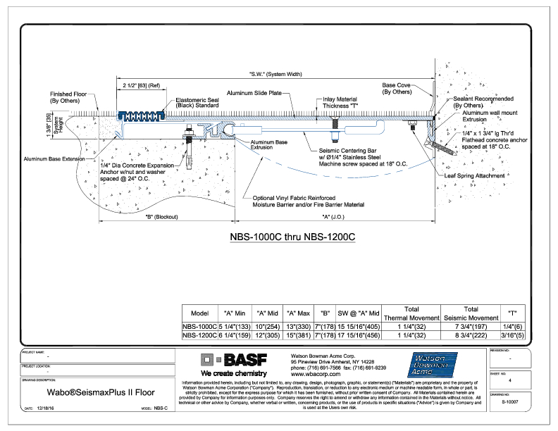 Wabo®SeisMaxPlus Floor (NBS-1000C-1200C) CAD Detail Cover