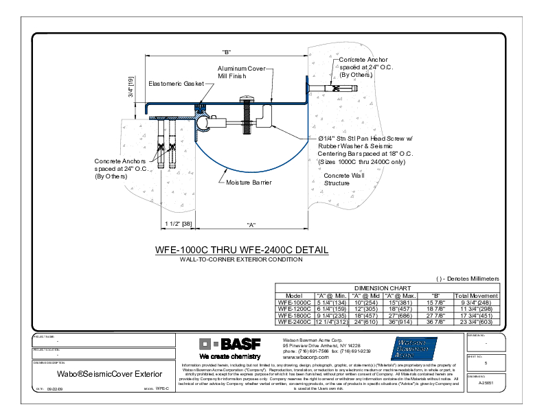 Wabo®SeismicCover Exterior (WFE-1000C-2400C) CAD Detail Cover