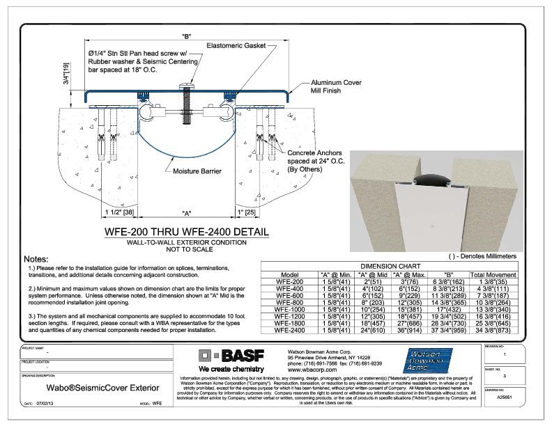 Wabo®SeismicCover Exterior (WFE-200-2400) CAD Detail Cover