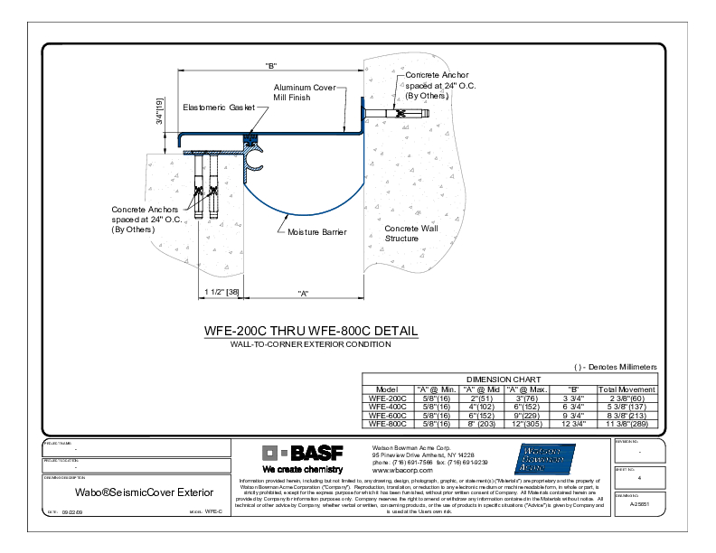 Wabo®SeismicCover Exterior (WFE-200C-800C) CAD Detail Cover