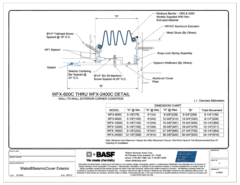 Wabo®SeismicCover Exterior (WFX-600C-2400C) CAD Detail Cover