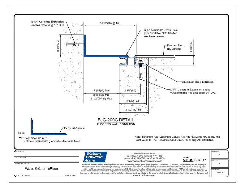 Wabo®SeismicFloor (FJG-200C) CAD Detail Cover