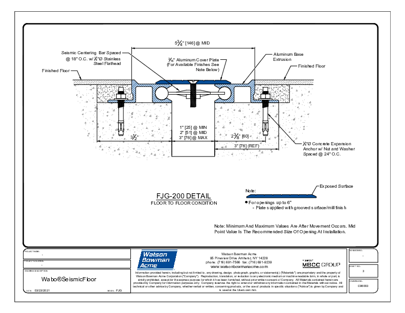 Wabo®SeismicFloor (FJG-200) CAD Detail Cover