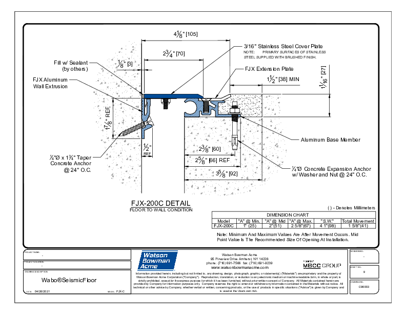 Wabo®SeismicFloor (FJX-200C) CAD Detail Cover