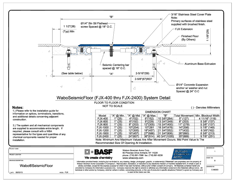 Wabo®SeismicFloor (FJX-400-2400) CAD Detail Cover