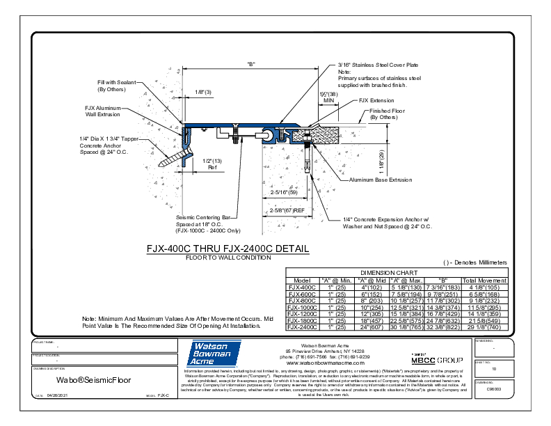 Wabo®SeismicFloor (FJX-400C-2400C) CAD Detail Cover