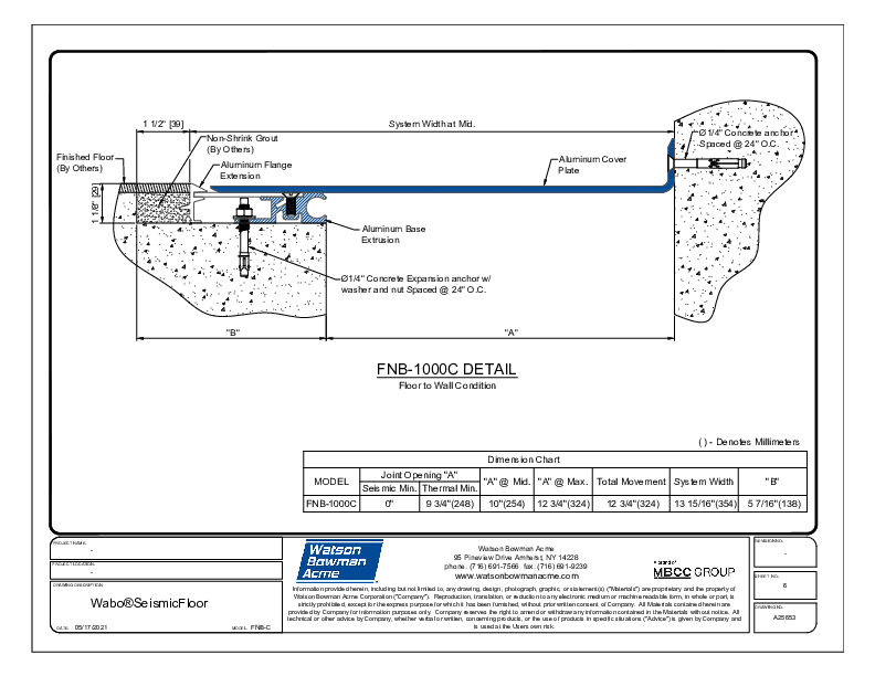 Wabo®SeismicFloor (FNB-1000C) CAD Detail Cover