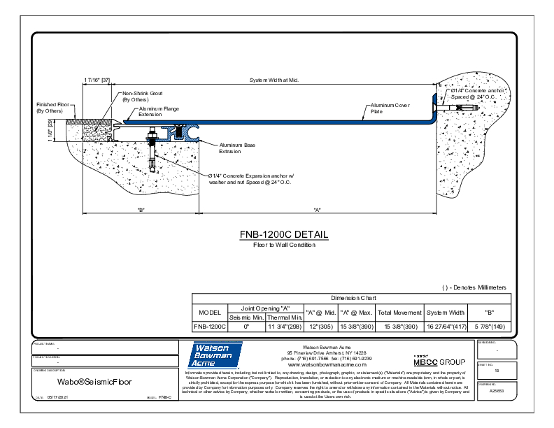 Wabo®SeismicFloor (FNB-1200C) CAD Detail Cover