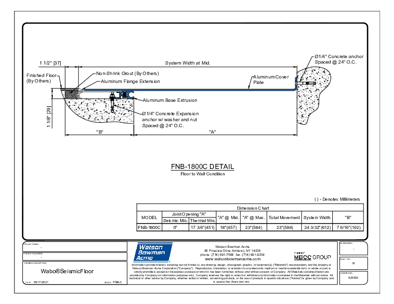 Wabo®SeismicFloor (FNB-1800C) CAD Detail Cover