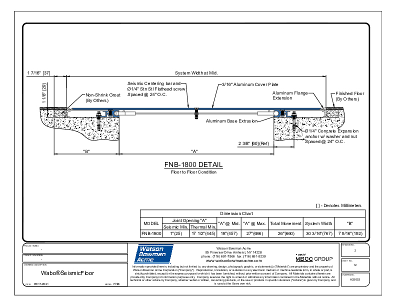 Wabo®SeismicFloor (FNB-1800) CAD Detail Cover