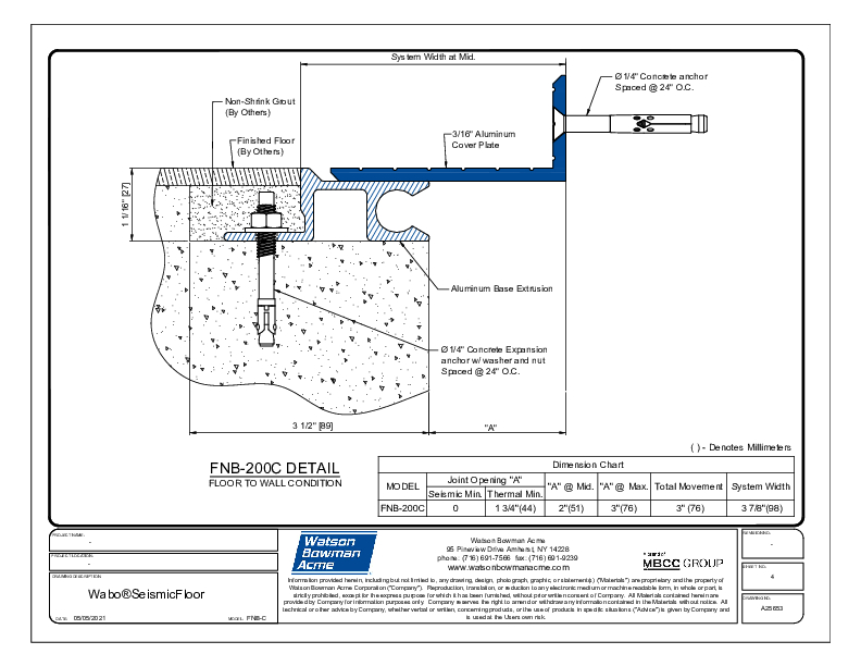 Wabo®SeismicFloor (FNB-200C) CAD Detail Cover