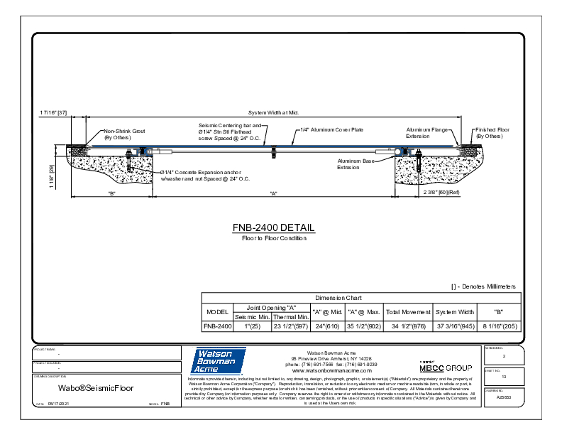 Wabo®SeismicFloor (FNB-2400) CAD Detail Cover
