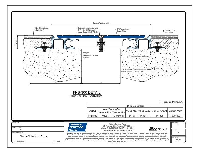 Wabo®SeismicFloor (FNB-300) CAD Detail Cover