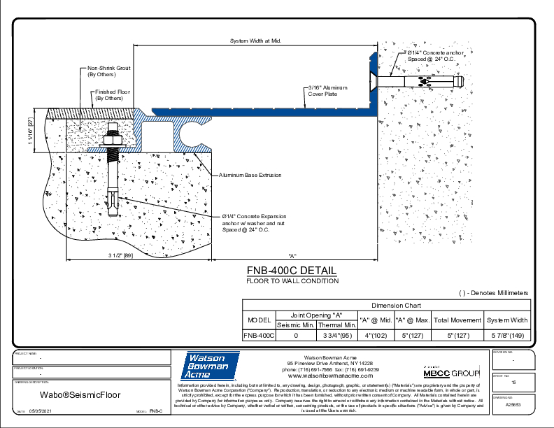 Wabo®SeismicFloor (FNB-400C) CAD Detail Cover