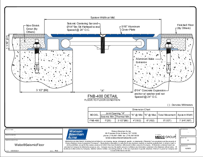 Wabo®SeismicFloor (FNB-400) CAD Detail Cover